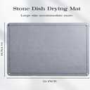 Stone Dish Drying Mat 24"16" Large Diatomaceous Earth Dishes Quick Dry Pad for Kitchen Counter with Heighten Stainless Steel Feet, Fits Various Countertops & Drain Bowl Racks, Dark Gray