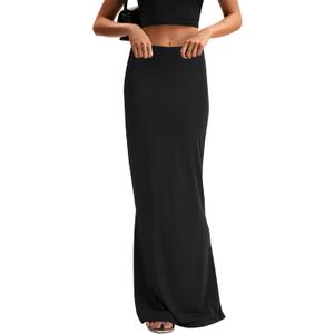 KIFOVEN Women's High Waist Elastic Flare Sexy Bodycon Basic Slim Maxi Skirt