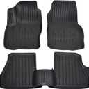3D Floor Mats for 2012-2018 Ford Focus 3 Heavy Dut, Custom Fit, All Weather Liner Front & 2nd Row Full Set Rubber, Black