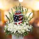 Commemorative Cremation Urns for Human Ashes Adult Male Urn for Ashes for Men - Personalized Decorative Urns - Patriotic and Military Urn Handcrafted for Veteran (Large American Flag)