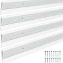 FoldTier 4 Pcs All-Season Door Sweep for Bottom of Door Exterior and Interior, Aluminum Alloy and Rubber, Commercial Weather Stripping Draft Stopper for Threshold Seal (1-3/4 x 36 Inch,White)