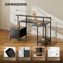 HLDIRECT 55 Inch Computer Desk with Drawers for Home Office, Black