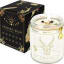 Capricorn Zodiac Sign Candles Gift, Zodiac Crystals Candles Jar, Astrology Lavender Scented Soy Stones Candles Best Friends Gifts for Women Men Sister Brother Funny Birthday Gift