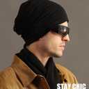 Summer T-Shirt Cotton Slouchy Beanie for Women Men Fashion Style Soft Hipster Daily Hat Lightweight Skull Sleep Cap (Gray)