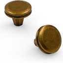 Asidrama 10 Pack Antique Brass Kitchen Cabinet Knobs Drawer Knobs Cabinet Hardware Zinc Knob for Dresser Drawers (Single Hole Knob)