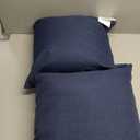 MIULEE Pack of 2 Decorative Outdoor Solid Waterproof Throw Pillow Covers Faux Linen Garden Farmhouse Cushion Cases for Patio Tent Balcony Couch Sofa 18x18 inch Navy (18" x 18" (Pack of 2))