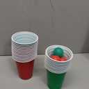 Foilswirl 32 Pcs Christmas Party Game Set Include 16oz Red Green Plastic Cups with 8 Balls, Beer Cups for Xmas Holiday House Party Favor Birthday BBQ Outdoor Toss Game Supplies