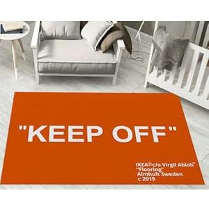 KJoet Keep Off Orange Area Rug Modern Home Decor Polyester Carpet 3D Printed Large Pop Rug for Game Room Bedroom Living Room Non-Slip Floor Mat 5' x 7'