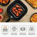Square Air Fryer Rack Compatible with 6-8 QT Air Fryer,3pcs Stackable Stainless Steel Dehydrator Rack, Square Air Fryer Accessories for Cosori, Instant Vortex, Chefman Airfryer, Ninja Foodi Grill