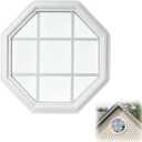 24"x24" Octagon Shed Windows, Double-Pane Insulated Tempered Clear Glass