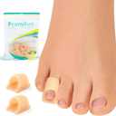Hammertoe Corrector for Women - Soft Gel Toe Straighteners - Realign Bent, Curled, Crooked, Claw, Bunion, Hammer Toes - Toe Corrector for Men（6 Count, Small, Beige）