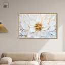 Elegant Glam Art Canvas, 45" x 30", Gold Frame, Lustre Within the Bloom I, 31"L x 46"W