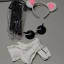 Mouse Costume Accessories, Mouse Ears Headband Sunglasses Blind Cane White Gloves for Halloween Adult Women Costume