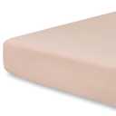 Pobibaby - Single Solid Premium Fitted Baby Crib Sheets for Standard Crib Mattress - Ultra-Soft Cotton Blend, Safe and Snug, and Stylish Solid Crib Sheet (Pink Beige)