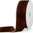 2" X 20 Yards Brown Velvet Ribbon for Christmas Tree Wreath Vintage Decoration Handmade Crafts Ornaments Gift Wrapping and Bow Making