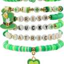 OHOME St Patricks Day Accessories - 6 Pack Shamrock Bracelets | St Patricks Day Shirt Outfit for Women Men - Funny Shamrock Decorations Decor Party Supplies for Adults