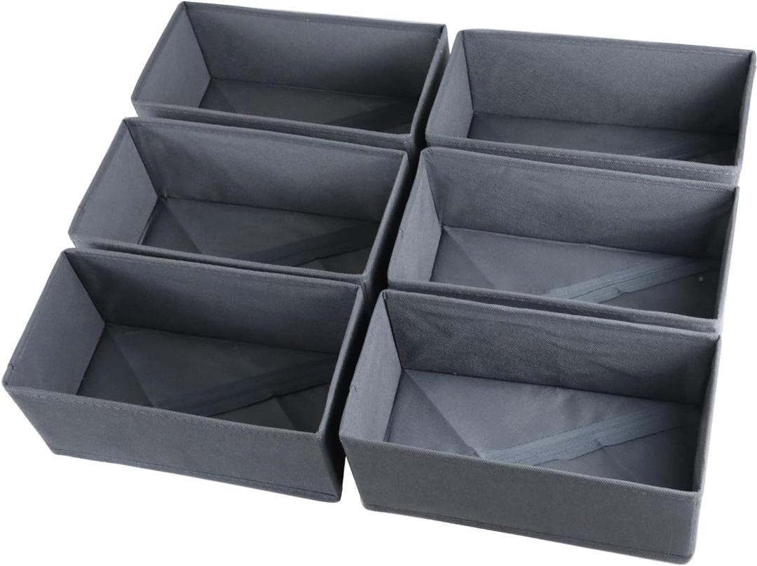 KIKILIE 6 Pack Foldable Clothing Organizers, Multi-purpose Drawer Dividers for Shirts, Bra, Socks and Panties (DD5250)