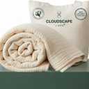 CLOUDSCAPE 4 Layer Muslin Blanket for Adults, 100% Cotton Blanket King Size, 92" x108'' Fits Upto Cal King Bed, All Season, Soft Lightweight, Breathable Layering Cotton Summer Blankets - Ivory