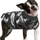 FUAMEY Dog Recovery Suit Male,Dogs Surgery Neuter Suits Puppy Spay Shirts for Female Protect Dog's Skin Anti Licking Abdominal Wounds Doggie Onesie Pet Bodysuit Alternative to Cone Grey Camouflage, Large