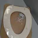 Mayfair Padded Toilet Seat, Cushioned Soft Vinyl over Wood Core Seat, Secure Hinges, Easy Clean, Made in USA, Elongated, Bone