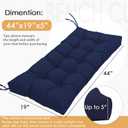 MTMR Water-Repellent Outdoor Bench Cushion-44X19 Inch Tufted Porch Swing Cushions with High Elasticity PP Cotton and Durable Ties, Thick Bench Seat Cushions for Patio Furnitures, Indoor Window Cushion