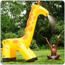 Giant Giraffe Inflatable Sprinkler for Kids, Backyard Water Toy with Simple Inflate/Deflate, Fun Summer Activities