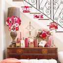 Sophena 2 Pcs Valentines Day Decoration Heart Wood Door Wall Signs with Ropes DIY, Wood Wreath Front Door Sign Hanging Crafts for Farmhouse Party Supply