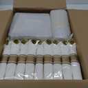 Goodluck 352-Piece Clear Plastic Dinnerware Set for 50 Guests, Includes: 100 Clear Square Plates with Gold Trim, 50 Rolled Napkins, 50 Cups, 50 Cutlery Set and 2 Tablecloths