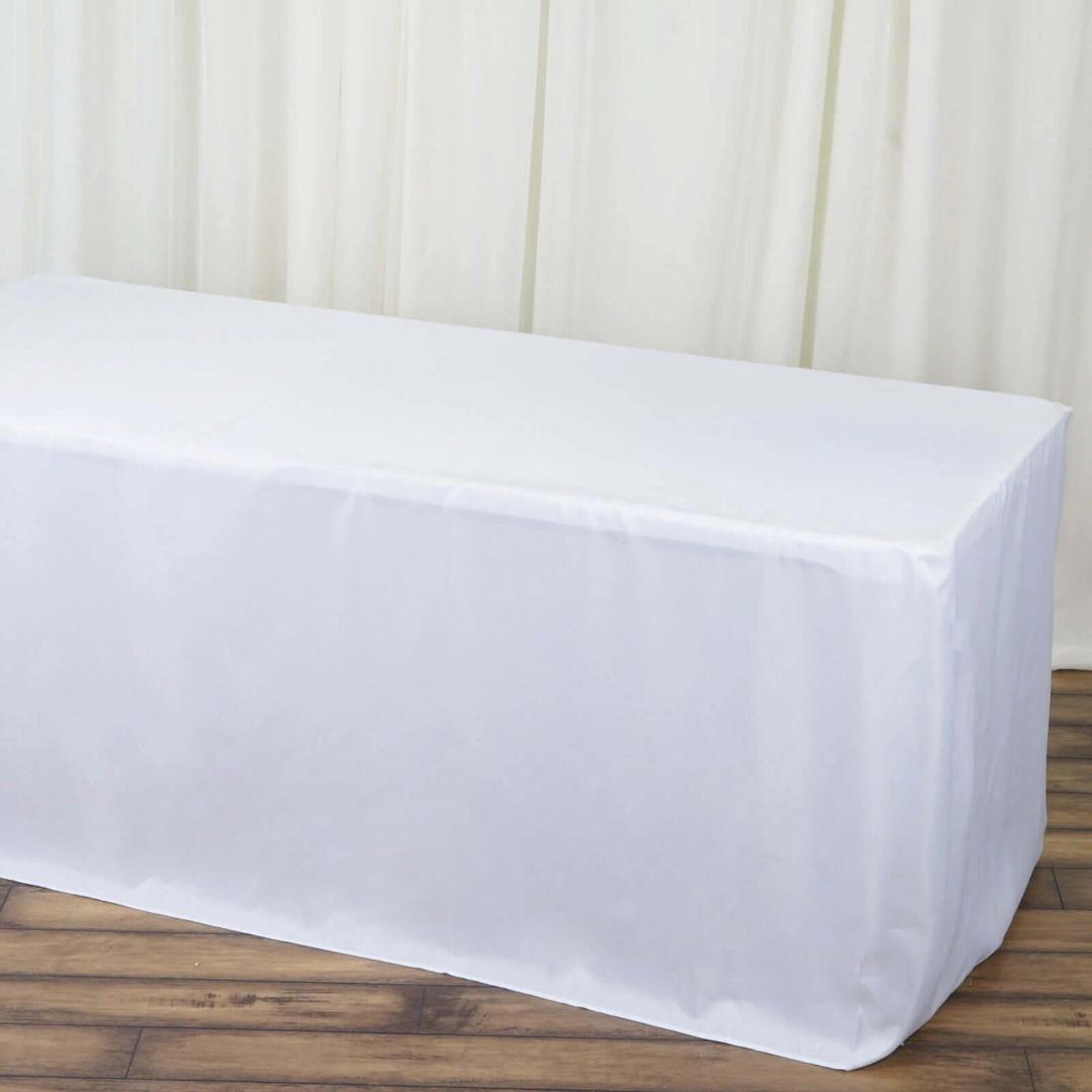 Fit Fabric Table Cloths 8pcs 70x120 White