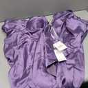 Satin Bridesmaid Dresses Strapless Prom Dresses Long Pleated Mermaid Formal Party Dress with Slit UU29 (12, Wisteria)