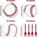 96 Pcs Baseball Birthday Party Supplies Including Plates, Napkins, Forks & Party Favors