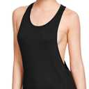 SweatyRocks Women's Sleeveless Flowy Loose Fit Racerback Scoop Neck Yoga Workout Gym Summer Tank Top (Black, S)