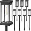 BesLowe Upgraded Solar Pathway Lights Outdoor, 8-Pack Large LED Solar Light Outdoor Waterproof, Super Bright Outside Lights for Yard, Sun-Powered Landscape Lighting for Garden Walkway, Warm White