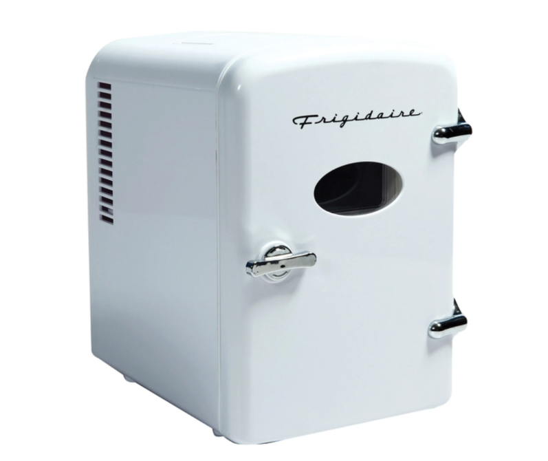Frigidaire EFMIS129-WHITE, Mini Portable Fridge, 4 Litres Capacity, Chills Six 12oz Cans, 100% Freon-Free & Eco Friendly, Beverage Cooler- White