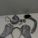 Lewtemi 4 Pcs Elephant Costume Set Kids Ears Headband Nose Tail Bowtie for Children Carnival Cosplay World Book Day(Gray,Style 1)