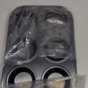 2 Packs Premium Steel Muffin Pan for Baking, Round Muffin Baking Pan, Baking Tray for Muffins, Cupcakes, Brownie(Black, 6 Cup)