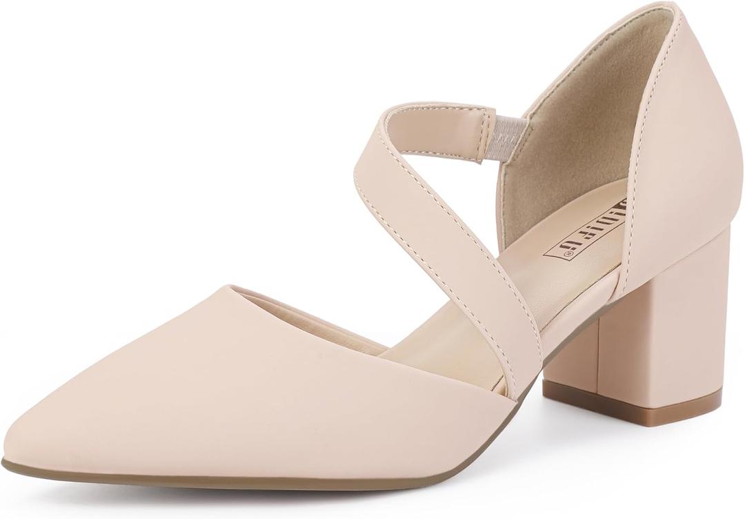 IDIFU IN2 Women's Pumps Closed Toe Strappy Heels Low Block Chunky Heels Dressy Wedding Bride Prom Business Dress Shoes for Women Comfortable Formal Pointed Toe Short Heels (8, Nude Nubuck) IDIFU IN2 Women's Pumps Closed Toe Strappy Heels Low Block Chunky Heels Dressy Wedding Bride Prom Business Dress Shoes for Women Comfortable Formal Pointed Toe Short Heels (8, Nude Nubuck)