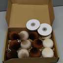 12Pcs Velvet Christmas Balls Ornaments and Ribbon Bows 2.4 Inch Flocked Xmas Tree Hanging Decorations for Holiday Party Wedding Brown Khaki Beige