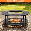 48.5 Inch Universal Fire Pit Surround Tabletop for Solo Stove Yukon & Tiki 27.5, Outdoor Patio Stand with Firewood Storage Shelf, Heavy Duty Steel, 200LB Capacity