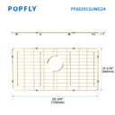 POPFLY 304 Stainless Steel Gold Kitchen Sink Grid Protector, 28-3/8" × 14-3/16" Sink Bottom Grate with Rear Drain for Single Bowl Kitchen Sinks, Scratch & Noise Protection, PF602915UWG-G126