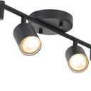 BoostArea LED 6 Light Track Lighting Kit, Black 6 Way Ceiling Spot Lighting, Flexibly Rotatable Light Head for Kitchen, Living Room, Bedroom, GU10 Bulb Not Included