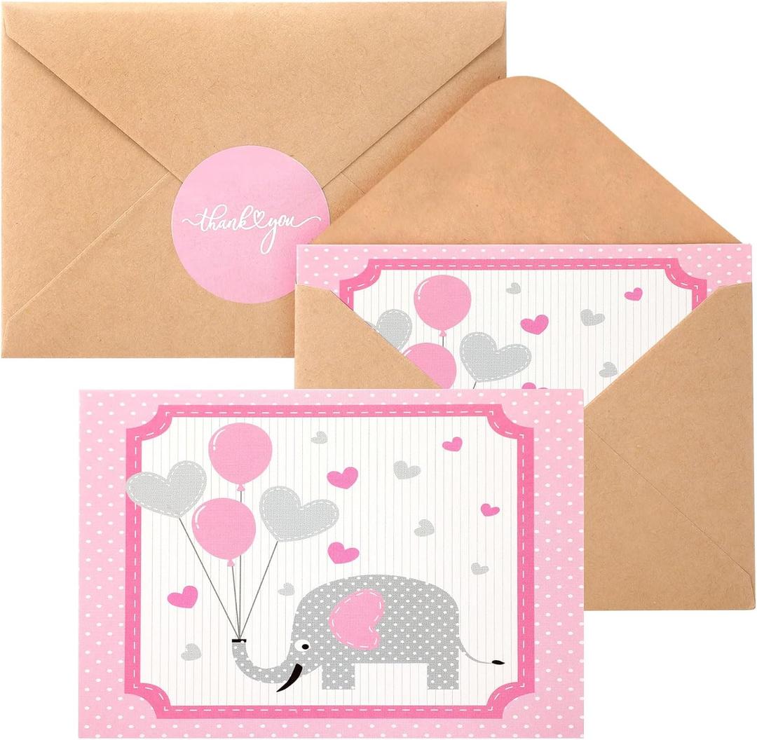 Supervitae 100 Pack Baby Shower Thank You Cards with Envelopes and Stickers 3.5 x 5 Inch Elephant Themed Gifts Greeting Blank Thank You Note Cards for Boys Girls Gender Reveal Party Supervitae 100 Pack Baby Shower Thank You Cards with Envelopes and Stickers 3.5 x 5 Inch Elephant Themed Gifts Greeting Blank Thank You Note Cards for Boys Girls Gender Reveal Party