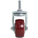 Finnhomy Swivel Caster Wheels 2 Inch Heavy Duty Threaded Stem Casters 1/4" - 20 x 1 Set of 4 for Wire Shelve Wheels PU Load Bearing 800 Lbs Anti-wear Smooth Casters, Red