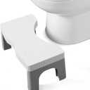 7 Toilet Potty Stool - Proper Posture Squatting Poop Step for Adults, Anti-Slip Lightweight Bathroom Potty Stools for Toilet, Stable & Durable Design, Easy to Clean (1, Grey) (Gray)