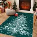 Lahome Christmas Rug 2x3 Non-Slip Door Rugs for Entryway Indoor, Small Washable Kitchen Rugs Throw Soft Bathroom Rug, Christmas Tree Print Holiday Decor Untra-Thin Doormat for Bedside Sink