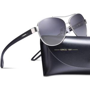 CARFIA Polarized Sunglasses for Women UV Protection Ultra-Lightweight Comfort Metal Frame Driving Glasses CA3210, 3. Grey Gradient Lens Matte Metal Frame