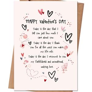 4 x Valentines Day Gifts for Him Her, Mens Valentines Day Gifts, Valentine's Day Card for Men Women Husband Boyfriend Wife (QQ-169)