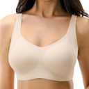 Womens Seamless Wireless Bras Supportive Push Up Bralettes (XL)
