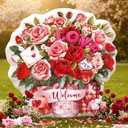 5.2 ft Valentine's Day Inflatable Flower Outdoor Decoration Blow up Mason Jar Flowers Built in LED Lights for Valentine's Day Spring Yard Lawn Supplies