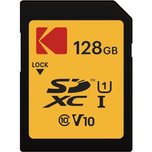 KODAK SDXC Card 128GB UHS-I U1 V10 Premium, up to 85MB/s Read Speed, for Full HD Video and High-Resolution Pictures, Compatible with SDXC Standard - EKMSD128GXC10K